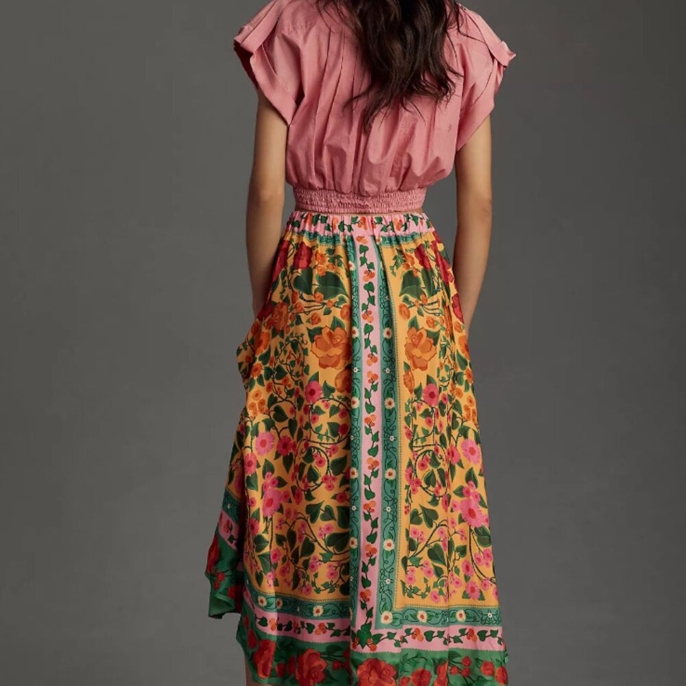 Farm Rio Heart Ivy Scarf Midi Skirt - Picture 3 of 8